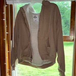 Hollister Tan Zip-Up Hoodie